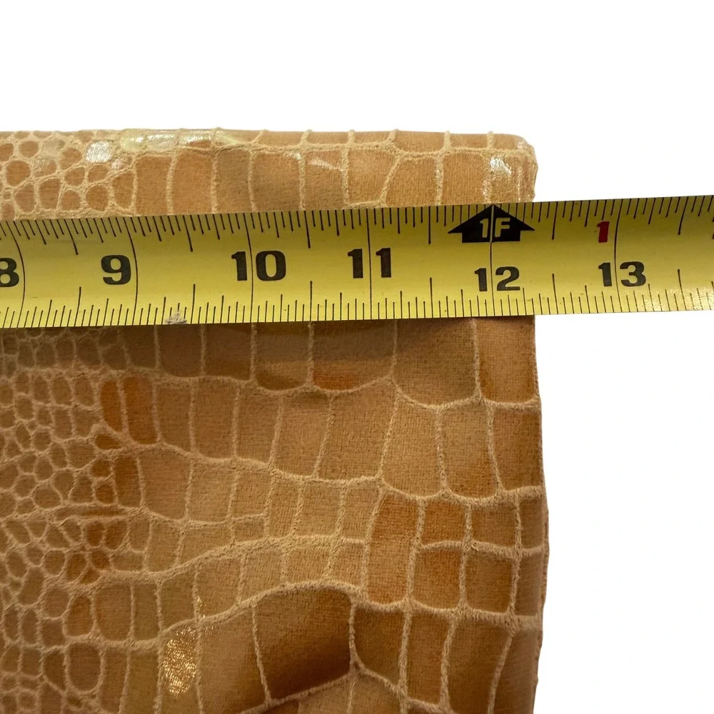 Nine West‎ Clutch Bag Women Tan Croc Embossed Foldover Classic Minimalist Preppy